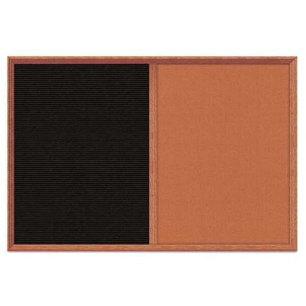 Enclosed Corkboard, 1 Door, 60"x36", 4" Fra, UV3424-BLACK-CLOUD